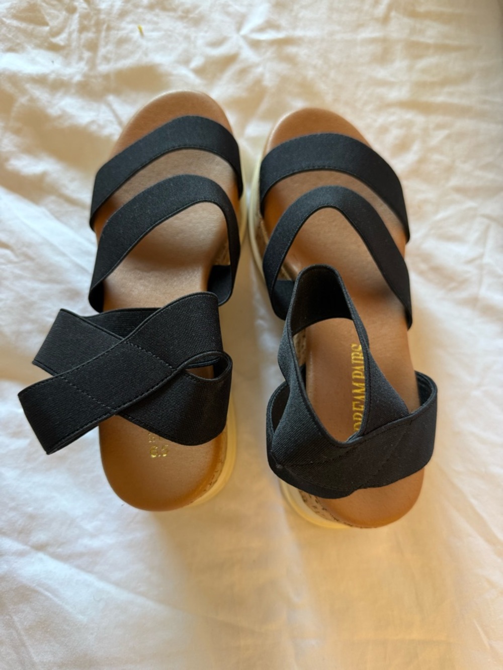 Dream Pairs Black Stretch-Strap Women's Sandals